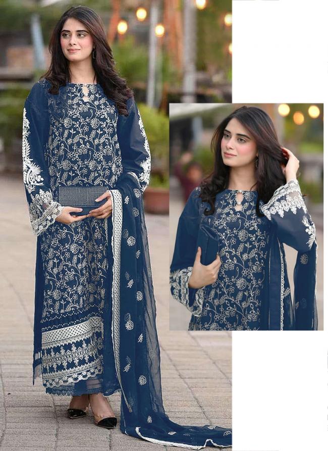 Faux Georgette Morpeach Eid Wear Embroidery Work Pakistani Suit